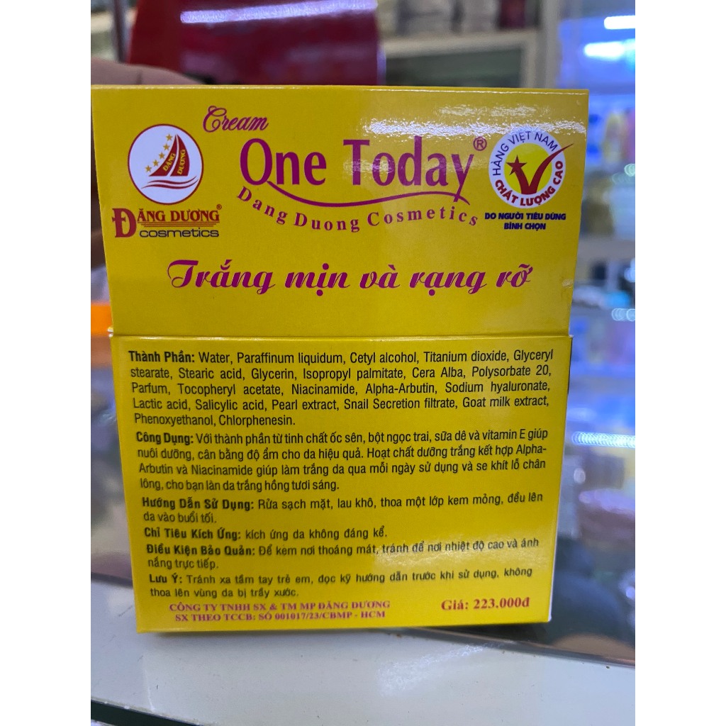 kem ONE TODAY ban đêm