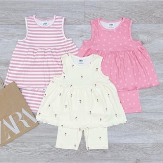 Combo 3 bộ đồ cho bé gái chất tăm lạnh mát mịn size 10-28kg