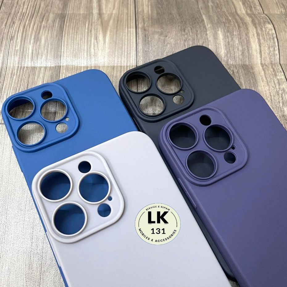 Ốp lưng XR độ 15Pro/14Pro silicon bảo vệ camera màu xám titan/ đen/ xanh/tím