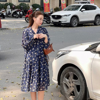 De Leah - Đầm Suông Đuôi Cá Dây Nơ Cổ - Thời Trang Thiết Kế