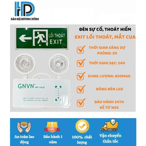 ĐÈN EXIT THOÁT HIỂM, LỐI THOÁT, EXIT, 1 MẶT 2 MẶT - CÓ KIỂM ĐỊNH PCCC - Bảo hộ Hương Dũng