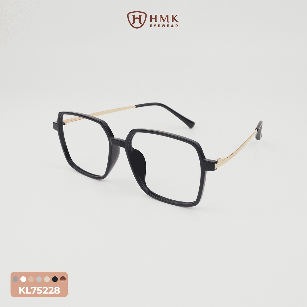 Gọng Kính Cận HMK Eyewear Dáng Vuông  Nhựa Phối Càng Kim Loại Nhiều Màu - KL75228