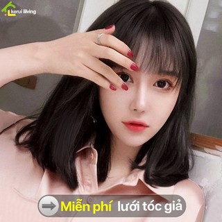 Đầu tóc giả nữ Hàn Quốc PIKUP, tóc giả có mái nữ, đội tóc giả nữ dáng tóc ngắn kèm lưới tóc giả