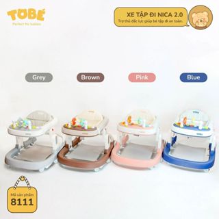TOBÉ Xe Tập Đi NICA 3IN1 2.0 [811A]  Đa Năng Điều Chỉnh Độ Cao Khóa Bánh Xe Đệm Chân Đệm Ngồi Tay Cầm