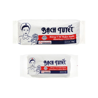 Bông băng y tế BẠCH TUYẾT 100g - 25g (Bông băng tiệt trùng xơ tự nhiên)