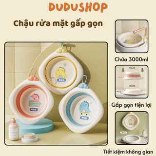 Chậu rửa mặt gấp gọn dudushop, chậu rửa đa năng chất liệu silicon cao cấp