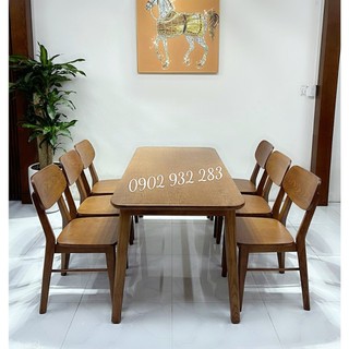 Bộ bàn ăn 4 ghế gỗ sồi mẫu BA10 giá xưởng, chất gỗ đẹp