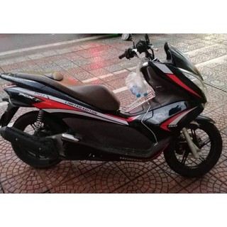 Tem dán xe PCX đen 2011 mẫu tem rời chỉ đỏ bạc 3 lớp cao cấp không bay màu