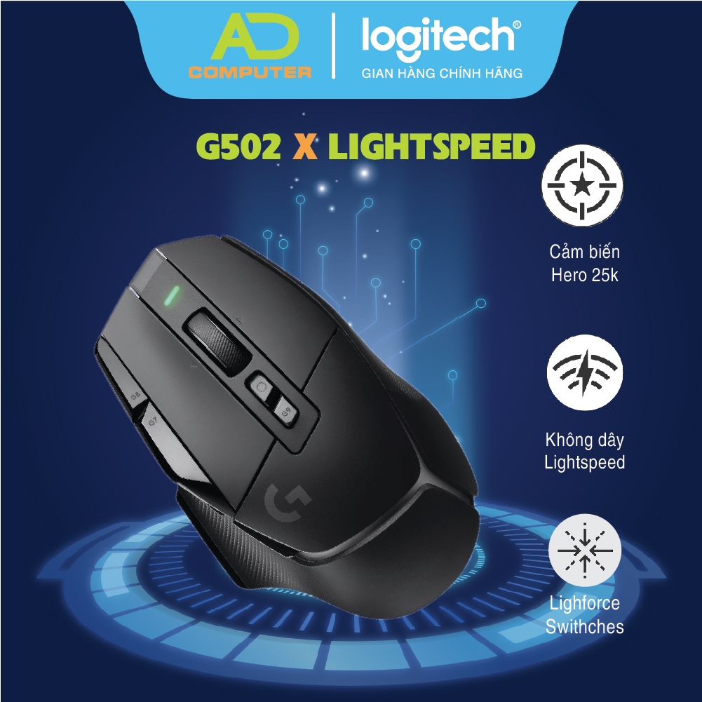 Chuột game không dây Logitech G502 X LIGHTSPEED – Switch LIGHTFORCE Hybrid