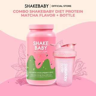 Bột ăn kiêng protein Hàn Quốc Shakebaby vị matcha Cân bằng dinh dưỡng, giảm cân lành mạnh 750g+Bình lắc Shakebaby bottle