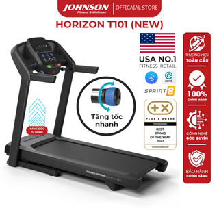 Máy Chạy Bộ Điện Mỹ Johnson Fitness - Horizon T101 gấp gọn kết nối app loa bluetooth