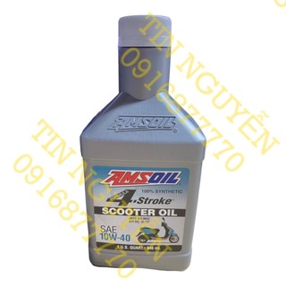 Nhớt tay ga Amsoil 10W40 Scooter Oil mẫu mới (ASO) 946ml