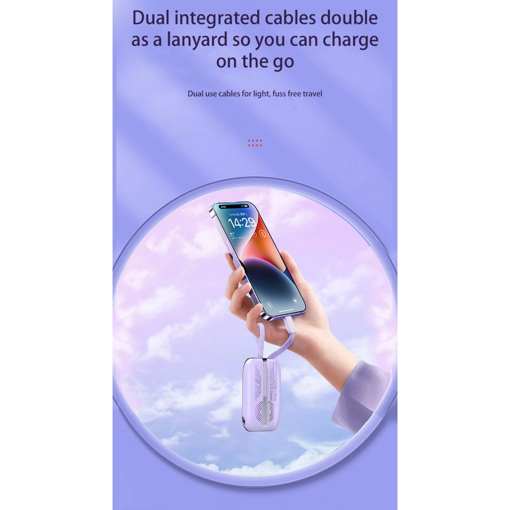 Sạc dự phòng Yoobao LK11 10000mAh 22,5W | Màn hình LED | Tích hợp cáp sạc Type C & Lightning | Bảo hành 12 tháng | BigBuy360 - bigbuy360.vn