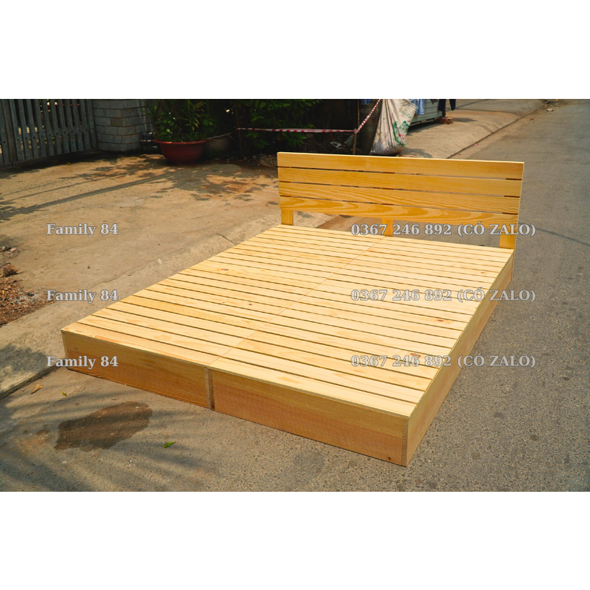 Giường Pallet Gỗ Thông 1m2 Láng Mịn, Vân Gỗ Siêu Đẹp.