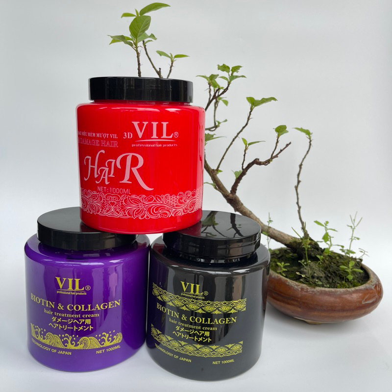 Hấp Dầu Vil siêu mềm mượt Biotin và  Collagen 3D phục hồi tóc hư tổn ,dầu xả tóc hương nước hoa 1000