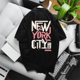 Áo thun polo BB - Boiz Big Size in hình nam form 85kg - 135kg - New York City đen in cam