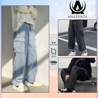 Quần Jeans nam nữ baggy ống xuông túi hộp rộng Unisex QCCC đẹp hottrend 2023- Avocado