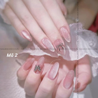 Nailbox mắt mèo hồng (có thể thay đổi charm)