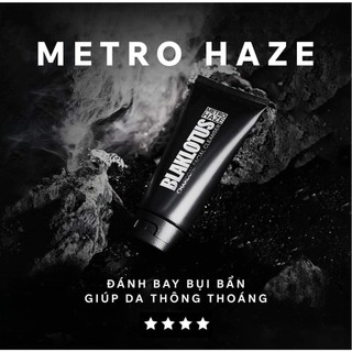 BLAKLOTUS Sữa Rửa Mặt METROHAZE từ Than đánh bay bụi bẩn thanh lọc hấp thụ bã nhờn tuýp đen mờ 90g