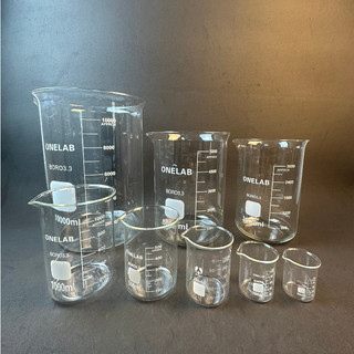 Cốc thủy tinh chia vạch/ cốc có mỏ 25ml, 50ml, 100ml, 150ml, 250ml