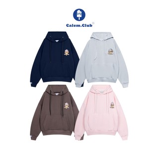 Calem Club - Áo Hoodie Chui Đầu nỉ lót bông thêu MOEW form Boxy