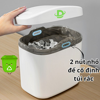 Thùng rác mini để bàn kiểu dáng hiện đại, sang trọng với nắp lật tiện lợi, chất liệu ABS cao cấp