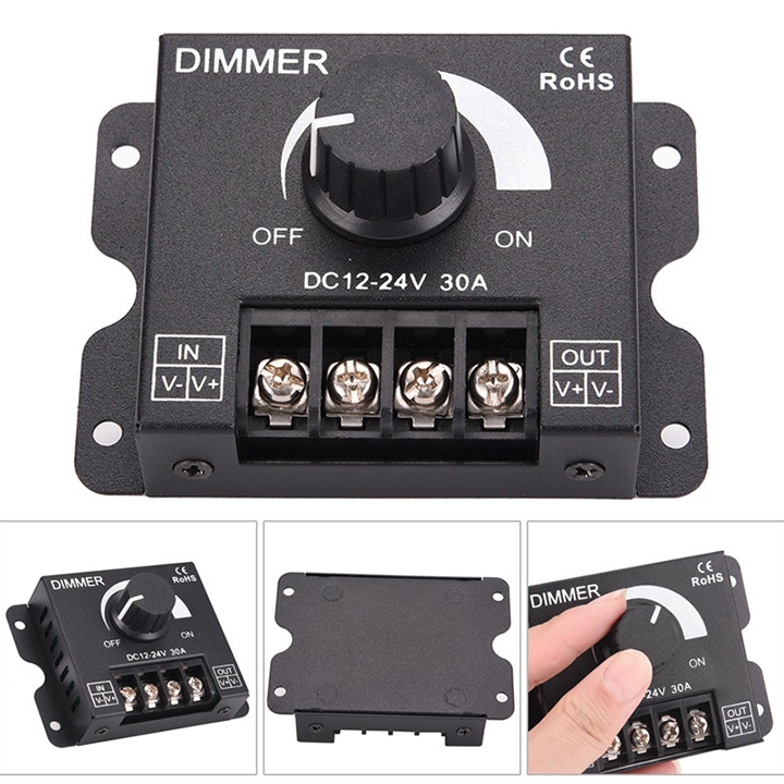 Bộ dimmer 12V, dimmer 24V, chiết áp điều chỉnh điện áp - Núm Vặn