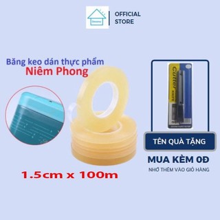 Băng keo dán niêm phong thực phẩm 1.5cm x 100m màu vàng Doconu