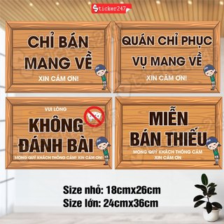 Decal Bảng Giả Gỗ Chỉ Bán Mang Về Dán Quán 🌈𝑭𝒓𝒆𝒆𝒔𝒉𝒊𝒑 Decal Miễn Bán Thiếu Dán Quán Nước, Quán Ăn, Dán Tủ Kính, Tường