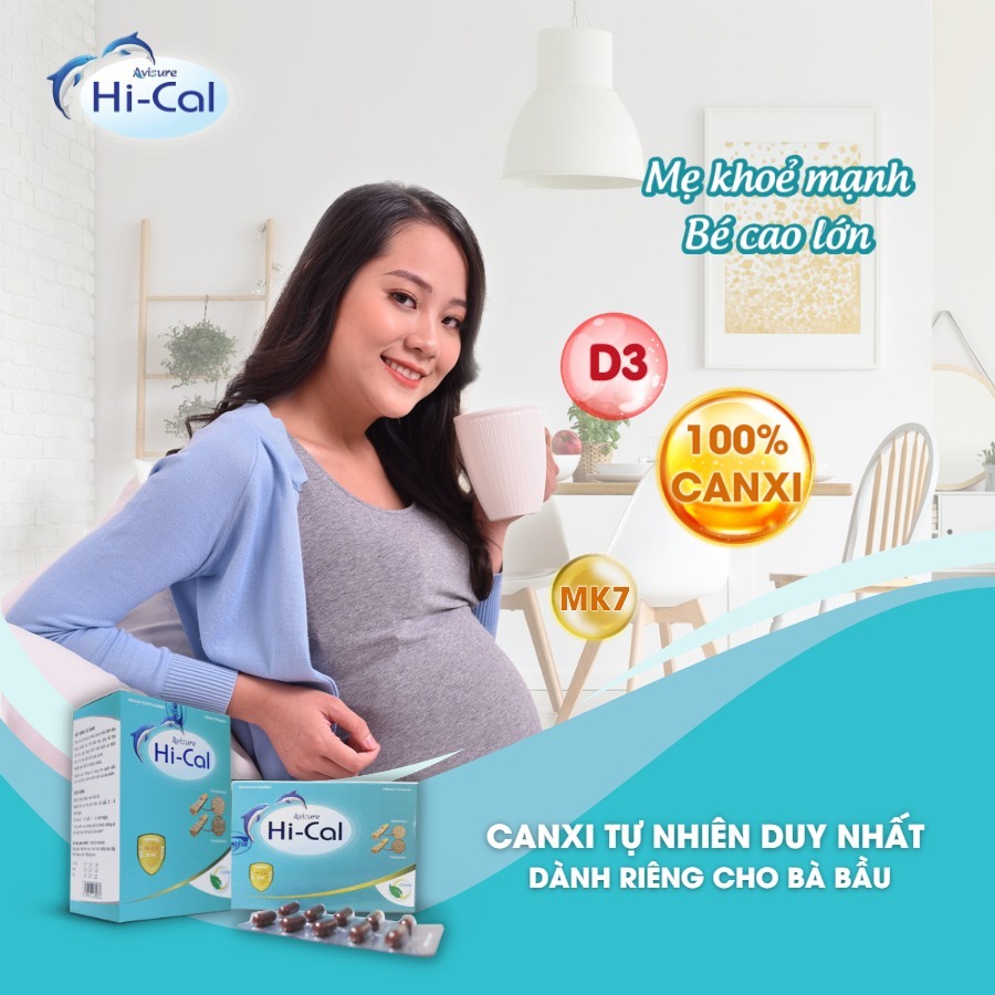 Canxi cho bà bầu Avisure Hical canxi nano sinh học cho bà bầu, cho con bú, người cao tuổi