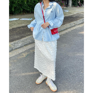 Áo sơ mi oversize hoạ tiết nơ