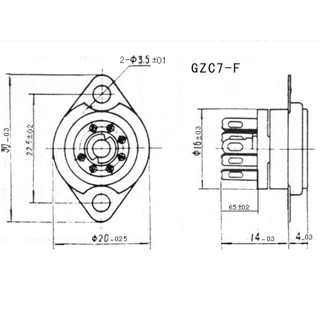 F07 Đế đèn 07 chân chassis, có đai (01 cái)