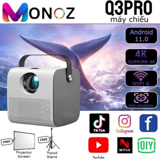 Máy chiếu monoz q3 pro android projector wifi led lcd 4k hd 1080p 8000 lumens bảo hành 5 năm
