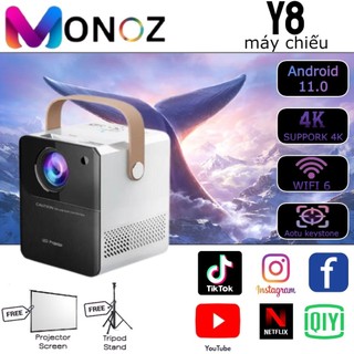 Máy chiếu android lens y8 pro mini 6500 lumens hd 1080p 4k wifi led projector.