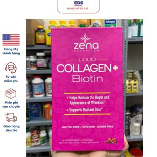  Nước uống bổ sung collagen và biotin đẹp da tóc date 2026 Zena Liquid Collagen + Biotin - EDS Hàng Mỹ 