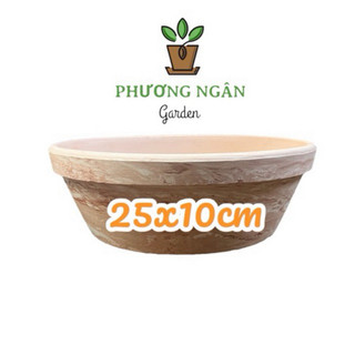 Chậu đất nung lùn 25x10cm
