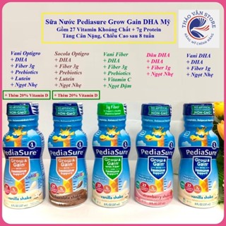  ❤️ Q3   Date 10 2026  Sữa Nước Pediasure Mỹ Vani Dâu Socola Fiber Optigro Chất xơ DHA tăng chiều cao 