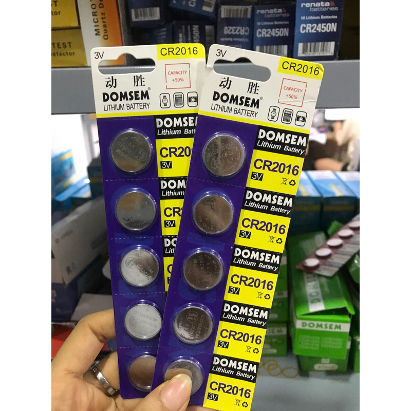 Vỉ 5 Viên Pin Khuy Cúc Áo pin 2016 CR2016 3V dùng cho đồng hồ, điều khiển xe máy