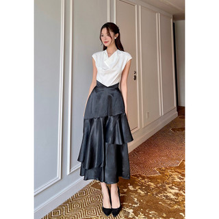 VELLE DESIGN váy bèo tầng Dothy kiểu dáng tiểu thư sang chảnh , chất lụa gold dày dặn sang trọng