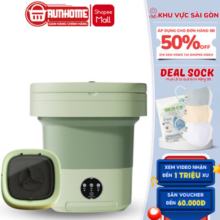Máy Giặt Mini Gấp Gọn Runhome Giặt Đồ Trẻ Em Tất Vớ Đồ Lót Dung Tích 6L Tự Vắt Khô Công Nghệ Khử Khuẩn Bảo Hành 12 Tháng
