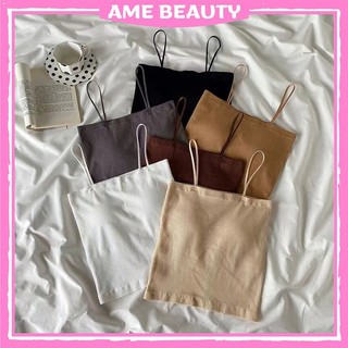 Áo bra nữ cotton mút mỏng amebeauty, áo croptop 2 dây thời trang mã 604
