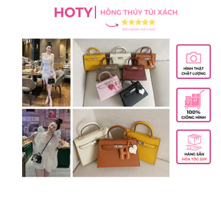 Túi Xách Nữ Đeo Chéo Full Box Size 22cm Da Lì Khóa Bạc Có Hộp Cam Quà Tặng.