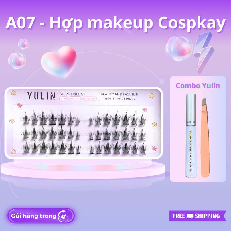 Mi giả tách sợi siêu mảnh và tự nhiên YULIN mã A07, mi tách sợi tặng kèm keo và kẹp lấy