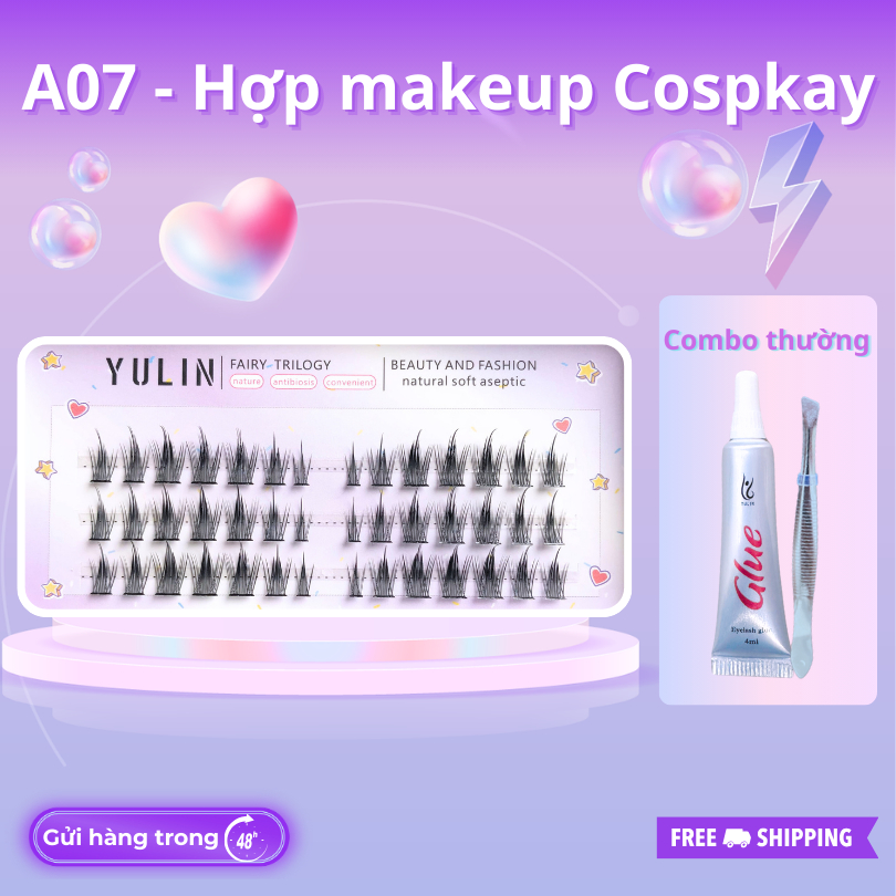 Mi giả tách sợi siêu mảnh và tự nhiên YULIN mã A07, mi tách sợi tặng kèm keo và kẹp lấy