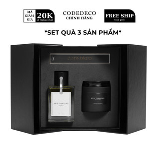 Set quà tặng CODEDECO đặc biệt 03 sản phẩm gồm nước hoa 50ml, nến thơm 105gr, tinh dầu nước hoa 10ml