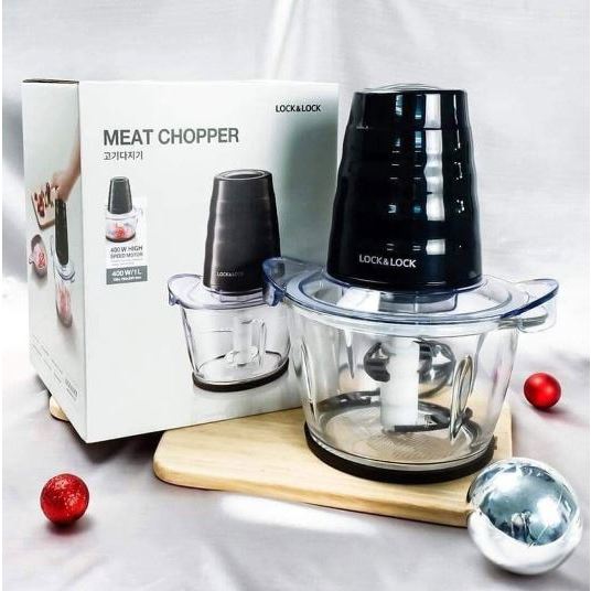 Máy Xay Thịt Cối Thủy Tinh Lock&amp;Lock Meat Chopper EJM156BLK 1 Lít - Hàng Chính Hãng