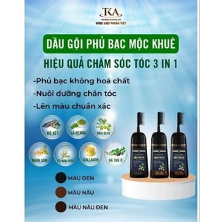 Dầu gội phủ bạc Mộc Khuê nâu đen tự nhiên chai 200ml