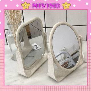 Gương trang điểm Mivino gương để bàn hai mặt xoay 360 độ hình vuông tròn GS03
