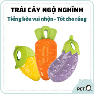 Đồ chơi cho chó FOFOS, Đồ chơi nhai gặm hình trái cây, Có tiếng kêu, Tốt cho răng chó, TPR an toàn, Bảo vệ đồ đạc