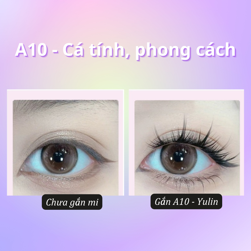 Mi giả tách sợi siêu mảnh và tự nhiên YULIN mã A10, mi tách sợi tặng kèm keo và kẹp lấy